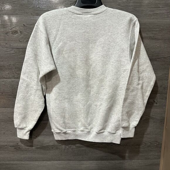 Vtg Lee Heavy Weight Crewneck Sweater Gray Embroidered Stingray Corvette Small - Picture 7 of 7